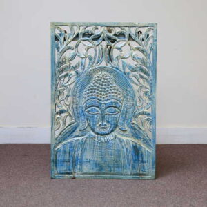 k60-80218 indian wall plaque buddha blue striking