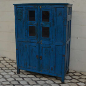 KH23 KH 143 indian furniture shabby two door cabinet blue factory