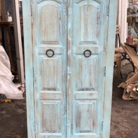 K79 2518 indian furniture medium turquoise cabinet front