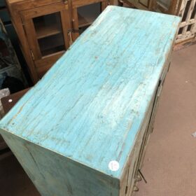 kh24 13 c indian furniture shabby yellow & blue unit top