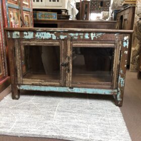 kh25 64 indian furniture shabby glass door tv unit front