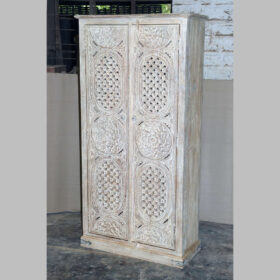 k81 7961 indian furniture ornate white cabinet factory