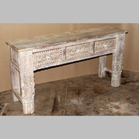 k81 8034 indian furniture 3 drawer carved console factory