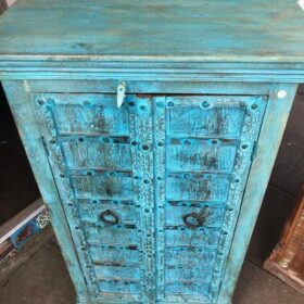 k81 7966 indian furniture blue midsize cabinet top