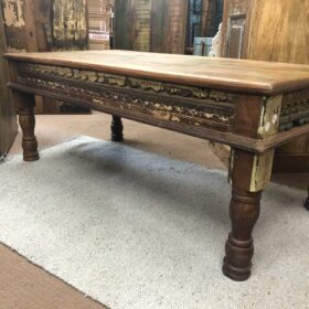 k81 8049 indian furniture coffee table with carvings back