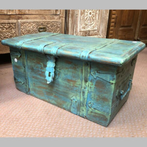 k81 8064 indian furniture small blue trunk main