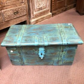 k81 8064 indian furniture small blue trunk top