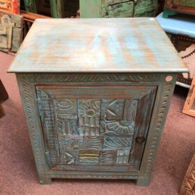 k81 j2 blue indian furniture carved block bedside table top