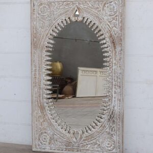 kh26 87 indian furniture 'oval' mango wood mirror factory