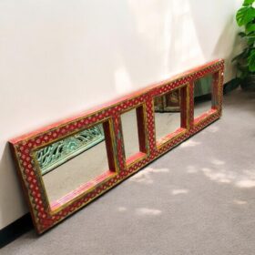 kh26 33 indian furniture shabby hand painted mirror horizontal