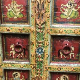 kh26 72 indian furniture small hand painted door close