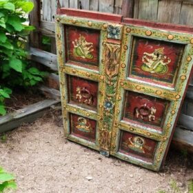 kh26 72 indian furniture small hand painted door right