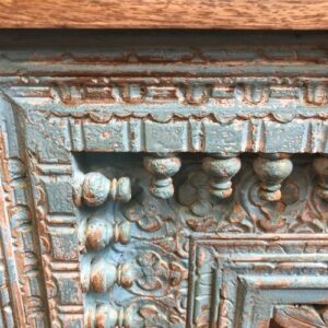 kh26 71 indian furniture blue console table close