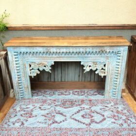 kh26 71 indian furniture blue console table front