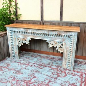 kh26 71 indian furniture blue console table main