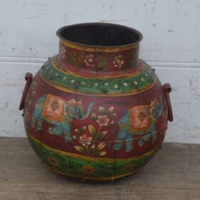 kh27 205 indian furniture hand painted old water pot factory