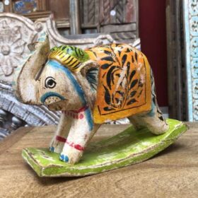 kh26 79 indian accessory gift cute rocking elephant left angle side