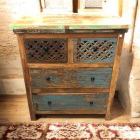 kh27 124 b indian furniture fretwork chest of drawers front