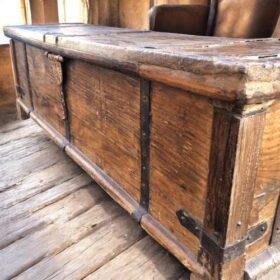 kh27 178 a indian furniture rustic vintage teak trunk right