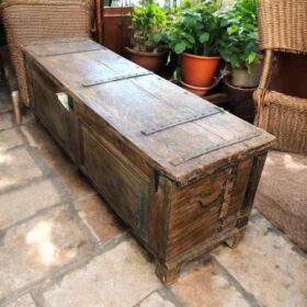 kh27 178 b indian furniture rustic vintage teak trunk back