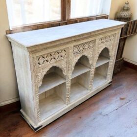 kh27 213 indian furniture triple arched bookcase left