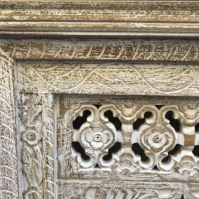 kh27 213 indian furniture triple arched bookcase carvings