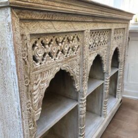 kh27 213 indian furniture triple arched bookcase left close