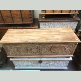 kh27 126 a indian furniture decorative carved trunk top