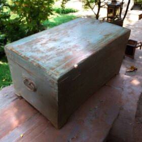 kh27 150 b indian furniture vintage old teak trunk back