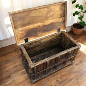 kh27 172 a indian furniture wooden storage trunk open