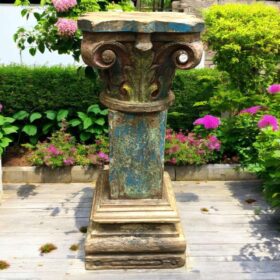 kh27 180 a indian furniture handcrafted column stand main