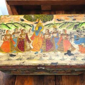 kh27 208 a indian furniture hand painted vintage box top