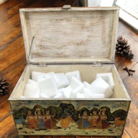 kh27 208 a indian furniture hand painted vintage box open