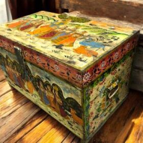 kh27 208 a indian furniture hand painted vintage box right