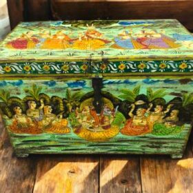 kh27 208 c indian furniture hand painted box front