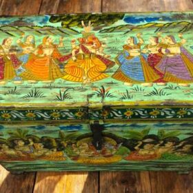 kh27 208 c indian furniture hand painted box top