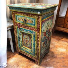 kh27 216 a indian furniture hand painted bedside table right