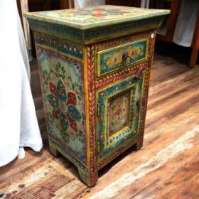 kh27 216 b indian furniture hand painted bedside table left