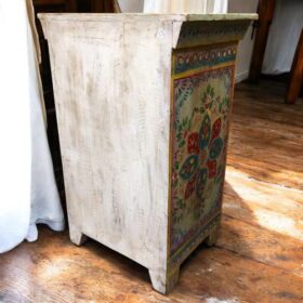 kh27 216 b indian furniture hand painted bedside table back