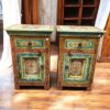 kh27 216 indian furniture hand painted bedside table