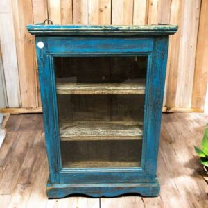 kh27 44 i indian furniture wall cabinet blue wide front