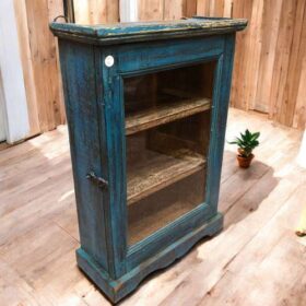 kh27 44 i indian furniture wall cabinet blue wide left