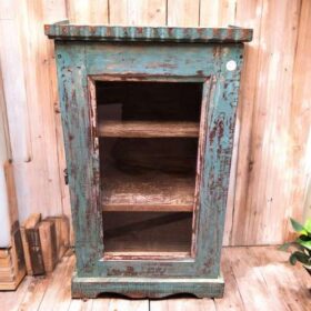 kh27 44 j indian furniture cabinet 2 shelf blue front