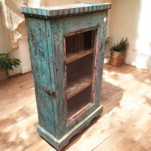 kh27 44 j indian furniture cabinet 2 shelf blue main