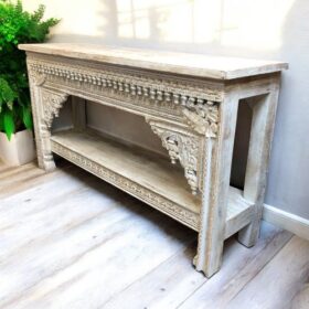 kh27 204 indian furniture whitewash console table right