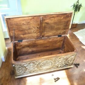 kh27 117 a indian furniture handcrafted trunk open