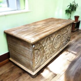 kh27 117 a indian furniture handcrafted trunk left