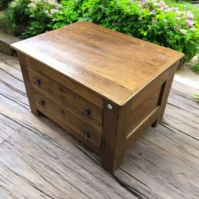 kh27 163 indian furniture teak low 2 drawer table right