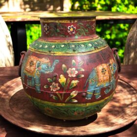 kh27 205 indian furniture hand painted old water pot main