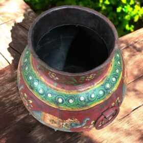 kh27 205 indian furniture hand painted old water pot above